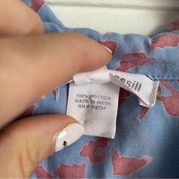 Kerry Cassill Button Down Floral Block Print Top size 3 - Picture 5 of 7